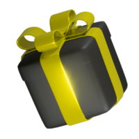 recorte de caja de regalo 3d realista png