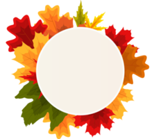 Autumn isolated frame with falling leaves png