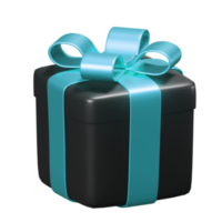 recorte de caja de regalo 3d realista png