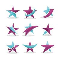 Flat Stars Icon Collection vector