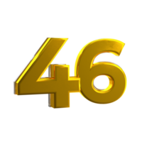 Mental Yellow color 46 3D number png