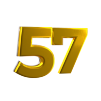 Mental Yellow 57 3D number png