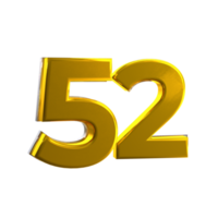 Mental Yellow 52 3D number png