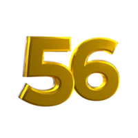 mentale gelbe 56 3d-Nummer png