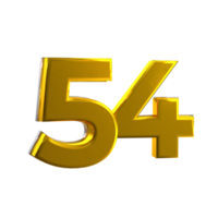 Mental Yellow 54 3D number png