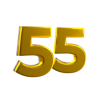 Mental Yellow 55 3D number png