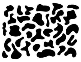 Set of modern black abstract liquid shapes, ink blob simple silhoettes for minimalistic design vector illustration