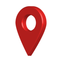 plaats pin 3d PNG beeld voor reizen apparatuur. plaats pin met rood kleur schaduw in een 3d effect. GPS plaats pin Aan een transparant achtergrond.