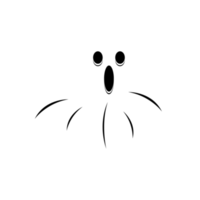 halloween wit geest Aan een transparant achtergrond. geest met abstract vormen. halloween wit geest partij element afbeelding. geest PNG met een eng gezicht.