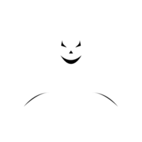 fantasma assustador de halloween png em um fundo transparente. imagem png de elemento de festa fantasma branco de halloween. design fantasma com uma cara assustadora. fantasma com formas abstratas.