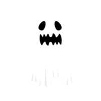 halloween wit geest ontwerp Aan een transparant achtergrond. geest PNG met abstract vorm ontwerp. halloween wit geest partij element afbeelding. geest met een eng gezicht.