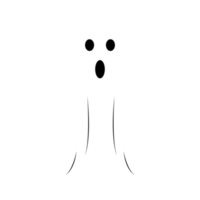 fantôme blanc d'halloween sur fond transparent. fantôme avec des formes abstraites. élément de fête fantôme blanc halloween png. image fantôme effrayante avec un visage effrayant. png