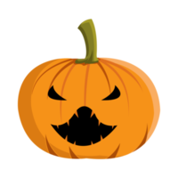 Pumpkin lantern PNG with sharp teeth on a transparent background for Halloween. Pumpkin lantern design for Halloween event with orange and green colors. Costume element image with pumpkin.