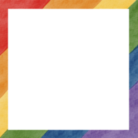 Watercolor Rainbow frame png