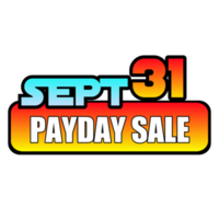 Payday sale september 31 banner, colorful with transparent background png