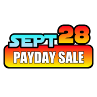 banner de 28 de setembro de venda do dia de pagamento, colorido com fundo transparente png