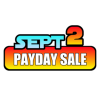 bannière de vente sur salaire le 2 septembre, colorée avec un fond transparent png
