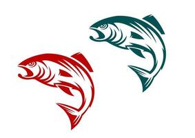 Salmon fish mascot vector