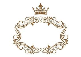 Elegant royal frame with crown vector