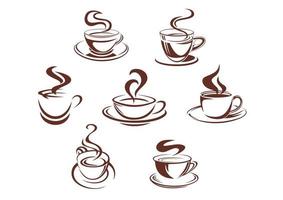 Coffee and tea cups vector