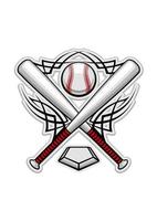 Color baseball emblem vector