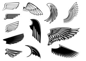 Set of heraldic wings vector