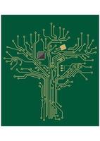 Motherboard computer tree vector