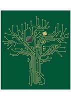 árbol de la computadora de la placa base vector