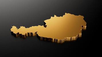 Austria exclusive gold map on black background 3d illustration photo