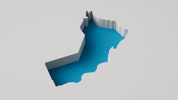mapa de yemen mapa de extrusión interior 3d profundidad del mar con sombra interior. ilustración 3d foto