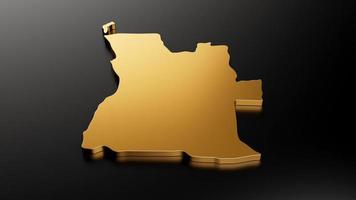Angola exclusive gold map on black background 3d illustration photo