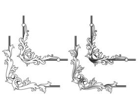 Floral corner frame elements vector