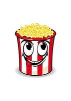 Smiling popcorn box vector