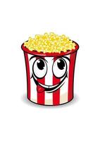 Smiling popcorn box vector