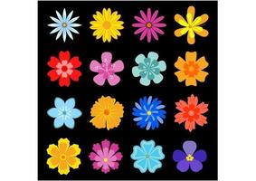 Set of flower blossoms vector