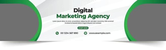 diseño de plantilla de banner horizontal de marketing empresarial digital. portada de redes sociales de marketing digital y plantilla de banner web vector