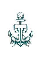 Anchor with ribbons vector