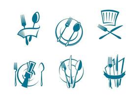 iconos y símbolos del menú del restaurante vector