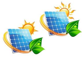 Solar energy panel icons vector