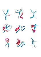 Dancing people and sportsmens vector
