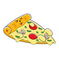 illustration de dessin animé mignon pizza