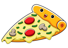 illustration de dessin animé mignon pizza