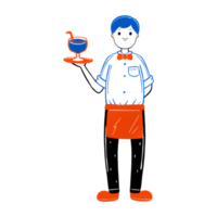 Waiter character illustration png