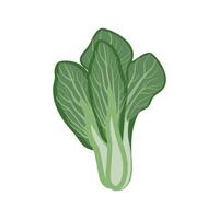 Mustard greens vector illustration isolated on white background in a flat cartoon style.