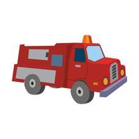 transporte de la ciudad de ilustración vectorial de diseño plano, camión de bomberos, vista lateral vector