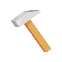 Typical hammer in flat style. Cartoon hammer tool isolated on a white background. vector