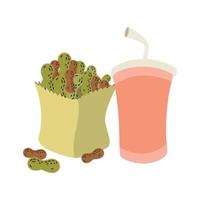 Frijoles hervidos y jugo de guayaba, diseño de ilustraciones vectoriales vector