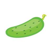 Isolated on a white background, fresh cucumber vegetables. Flat style vector illustration