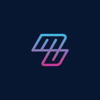 MU initial letter logo, simple minimalist with beautiful colors. modern line logo design concept template vector