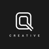 diseño de logotipo de símbolo de icono de letra q, diseño de vector de logotipo de tipo de línea minimalista y creativo